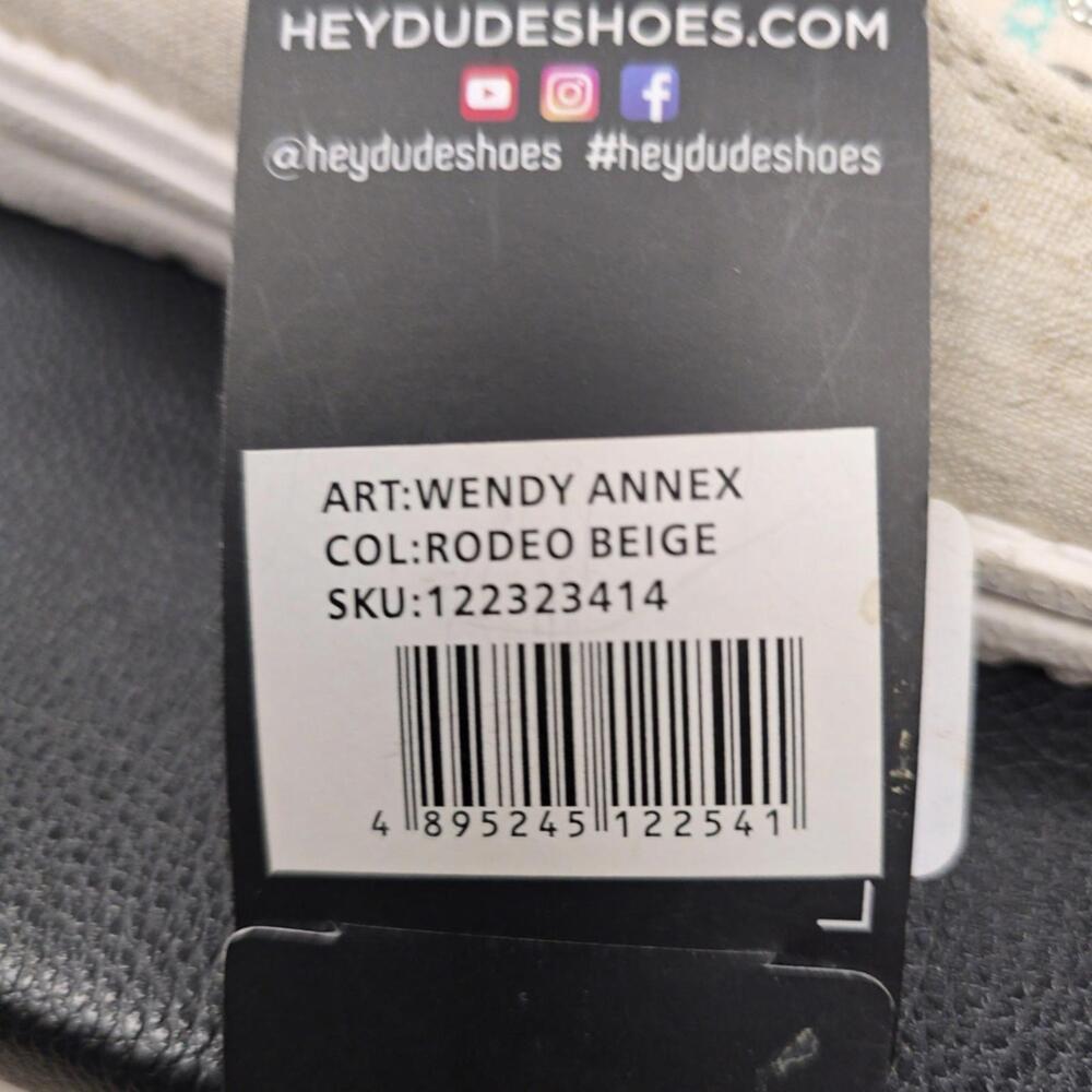 HEYDUDE Wendy Rodeo Studded Western Slip On Shoes Cream Turquoise NWT size 6 - Picture 7 of 8